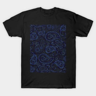 Pretty Bohemian Art Paisley Gradient Blue Design T-Shirt